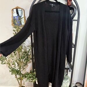 Ellos Black Open Front Cardigan size small